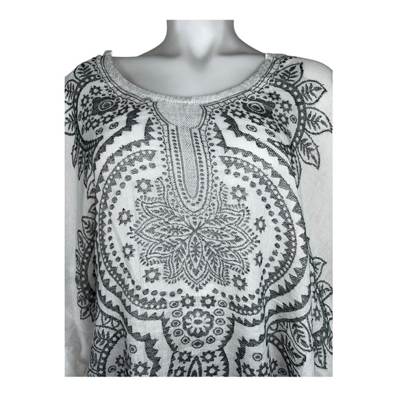 Raj Kaftan Elegant Black and White Women's kaftan/kimono/tunic One Size - Picture 2 of 8